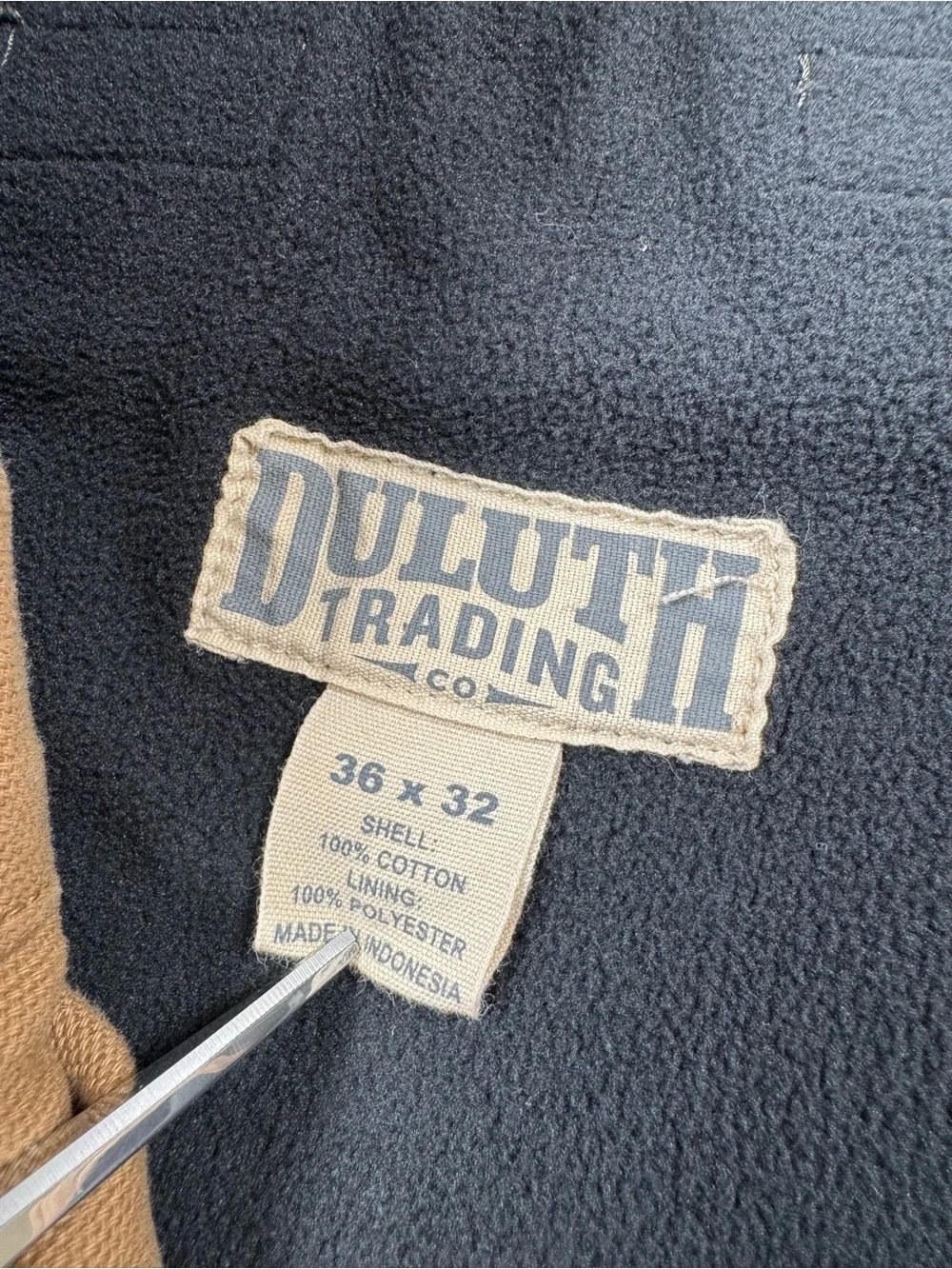 Duluth Trading Co Fleece Lined Pants Men’s 38x30 Brown Utility Workwear